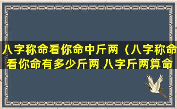 八字称命看你命中斤两（八字称命看你命有多少斤两 八字斤两算命表(图文)）